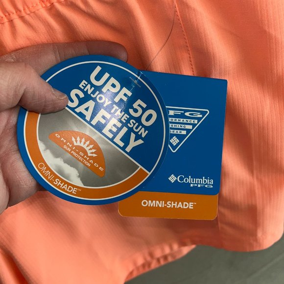 NWT Columbia Women's Shorts Size Medium, 4" inseam - Tamiami Pull On - Peach - Picture 5 of 9